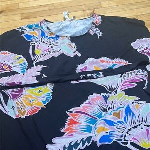 Trina Turk Black Floral Swim Coverup